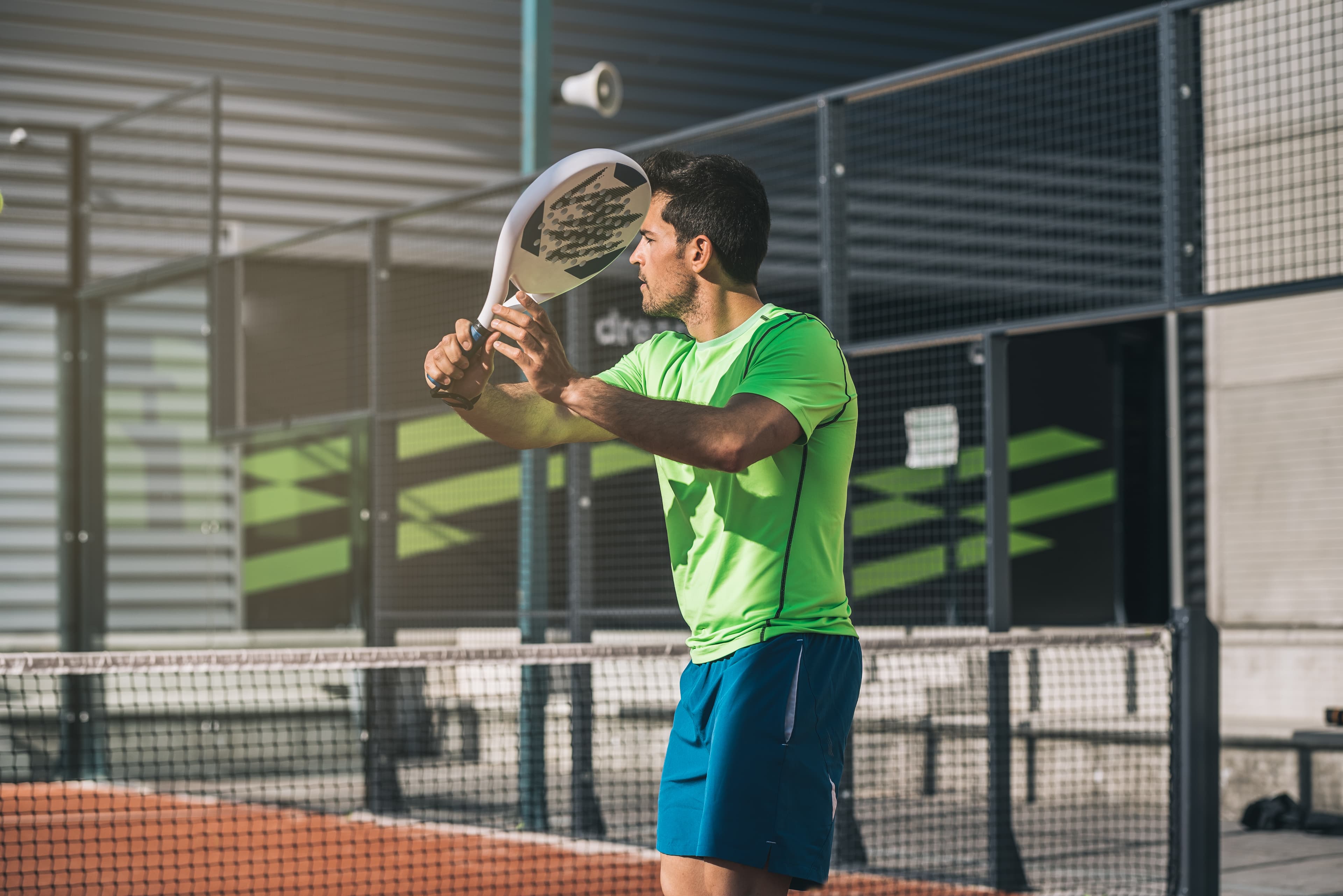 Padel players on court